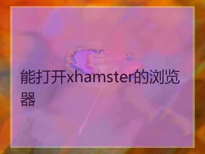 能打开xhamster的浏览器