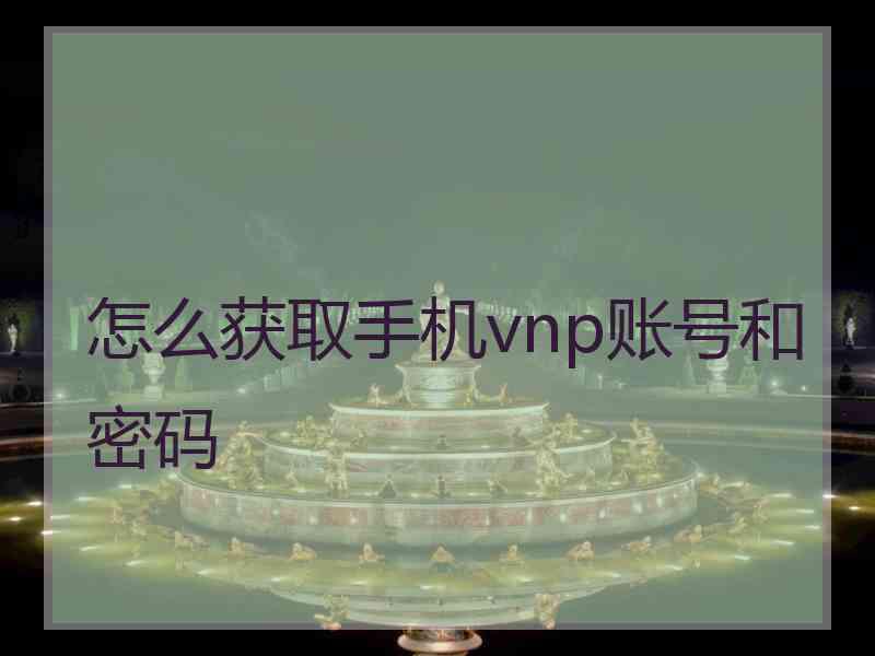 怎么获取手机vnp账号和密码