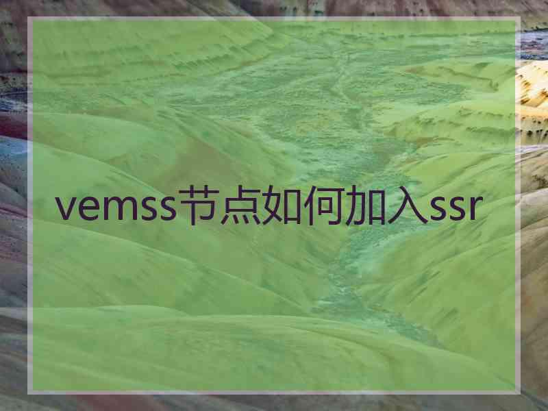 vemss节点如何加入ssr