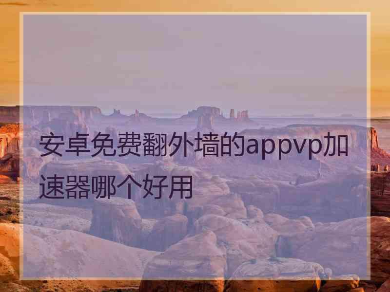 安卓免费翻外墙的appvp加速器哪个好用