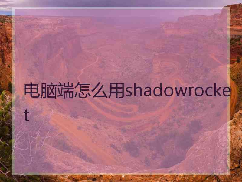 电脑端怎么用shadowrocket