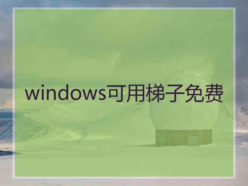 windows可用梯子免费